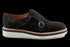 Zapatos de vestir híbridos con doble hebilla de ante azul marino